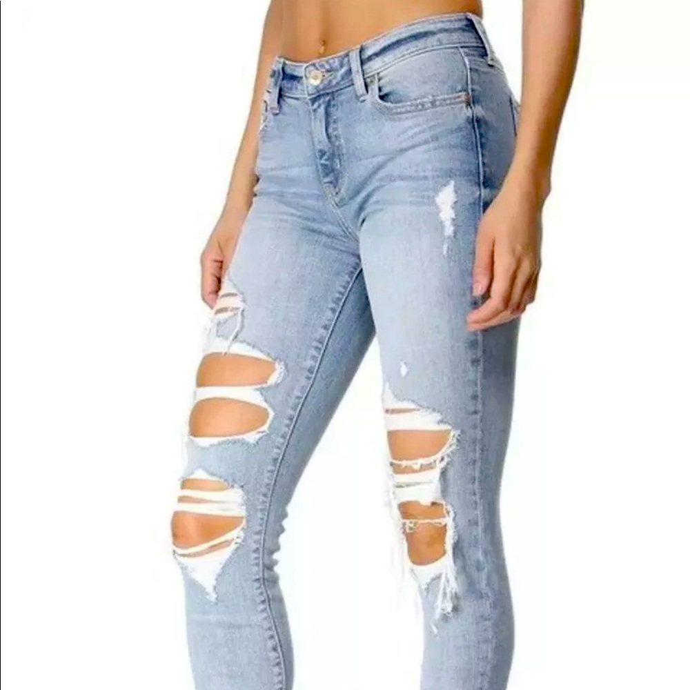 EUNINA JUDE MID RISE SKINNY ANKLE LIGHT JEANS